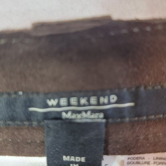 MaxMara-Weekend Women's Brown lined Genuine Leather Skirt Size 8 EUC - Picture 4 of 6